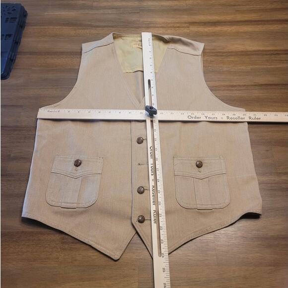 VTG 70s Separate-Lees by LEE Men’s Tan Vest 42R Made in USA Workwear EUC - Picture 9 of 9